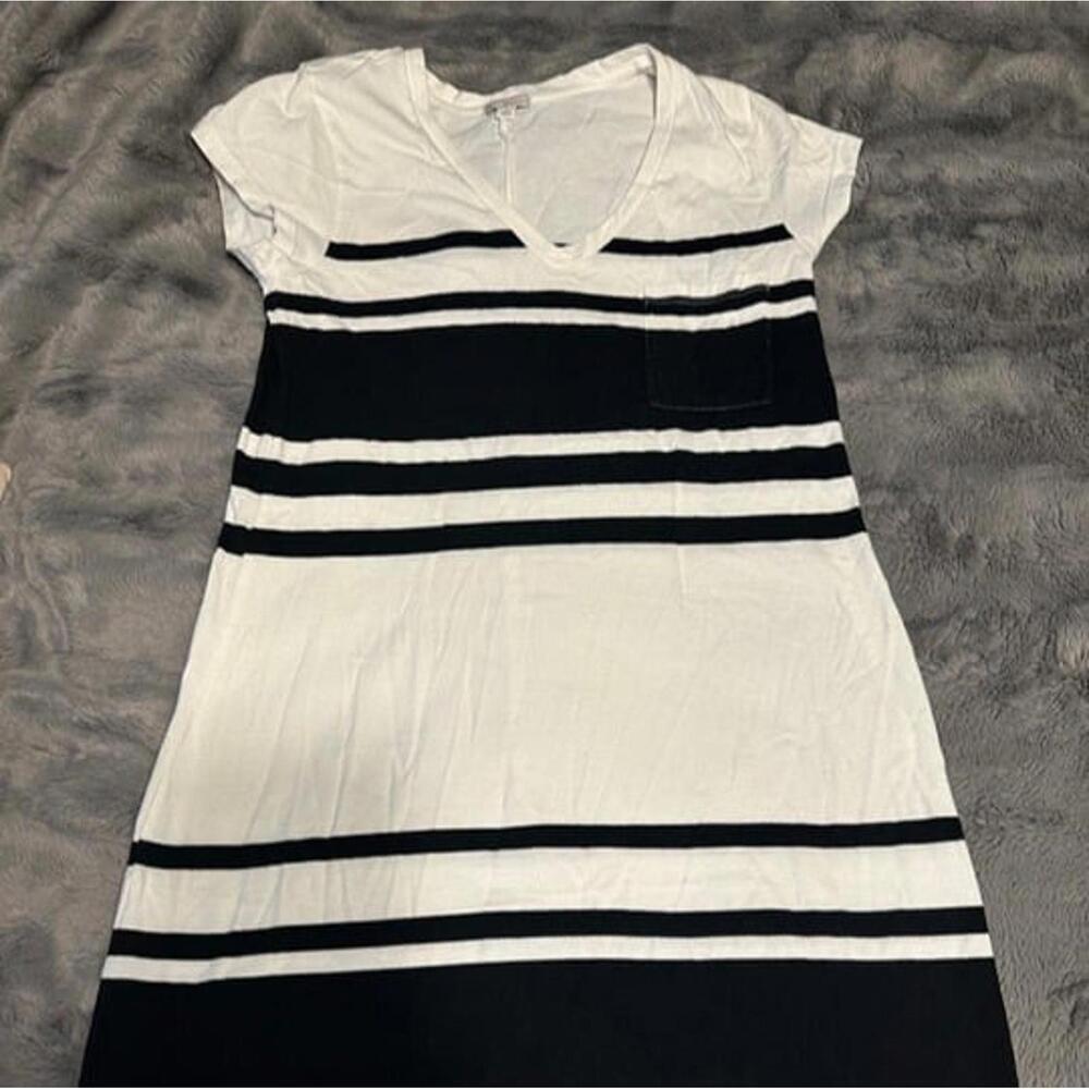 Gap Designed & Crafted Black White Stripe T-Shirt Dress Size M Casual Cotton